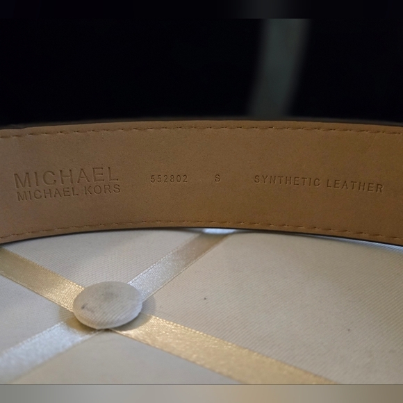 Michael Kors Monogram Belt with Gold Buckle Tan Brown - Picture 2 of 4